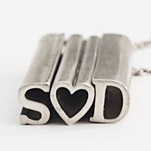 Sterling Silver Secret Sub Loves Dom Necklace by Math